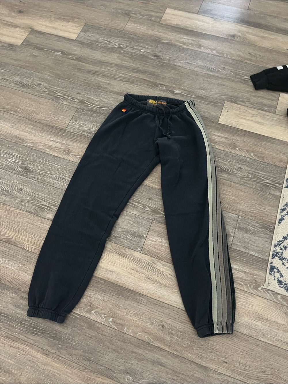 Womens blue/grey Jogger Pants with Side Stripe med